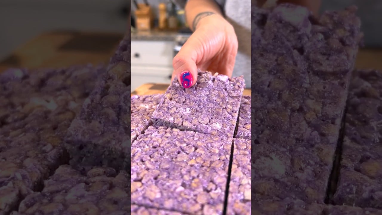 Ube Rice Krispie Treats #recipe #dessert