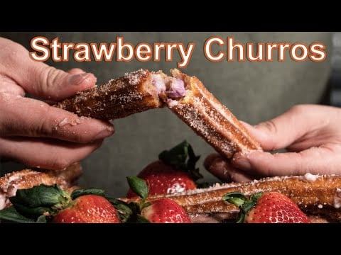 Easy Homemade Churros Strawberry Stuffed