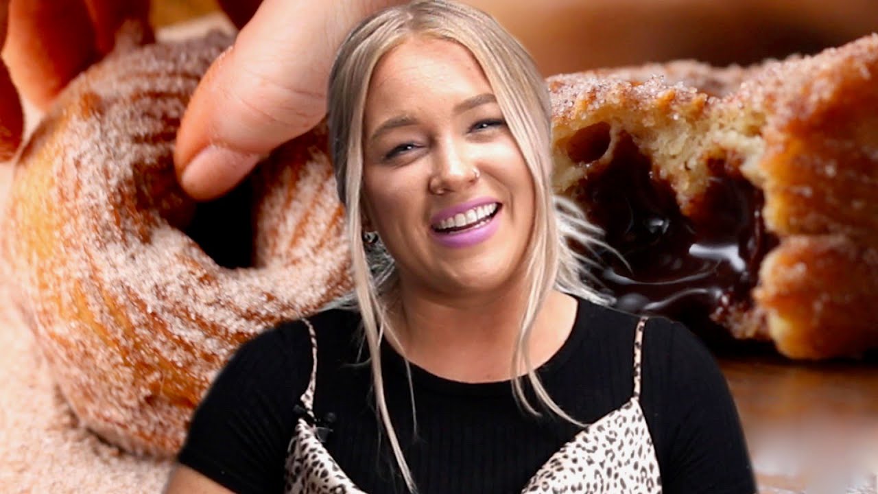 Alix's Chocolate-Stuffed Churro Donut • Tasty