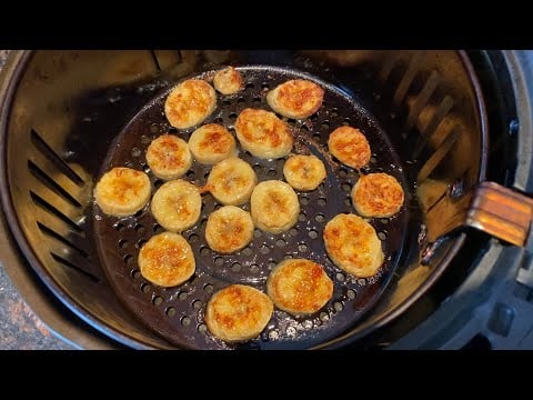 Air Fryer Banana - Put Banana Slices In The Air Fryer For A Healthy Dessert! 🍌😋