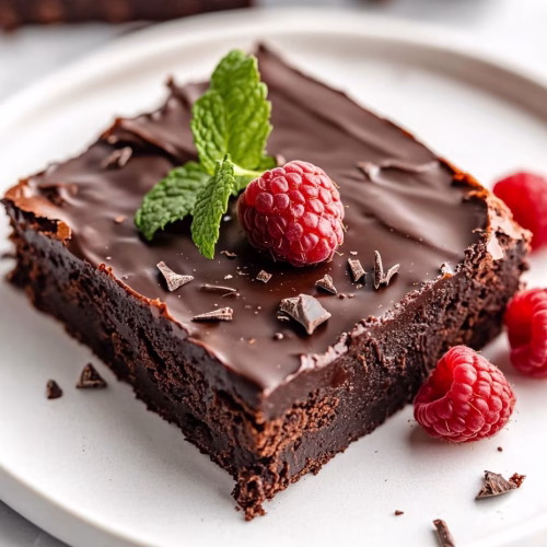 Brownies with chocolate ganache