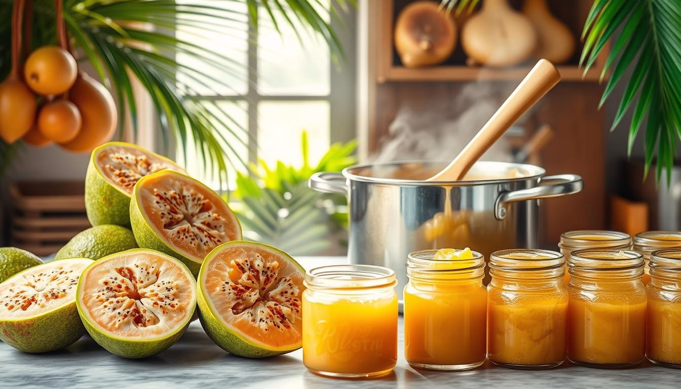 Guava butter preparation Guava butter preparation