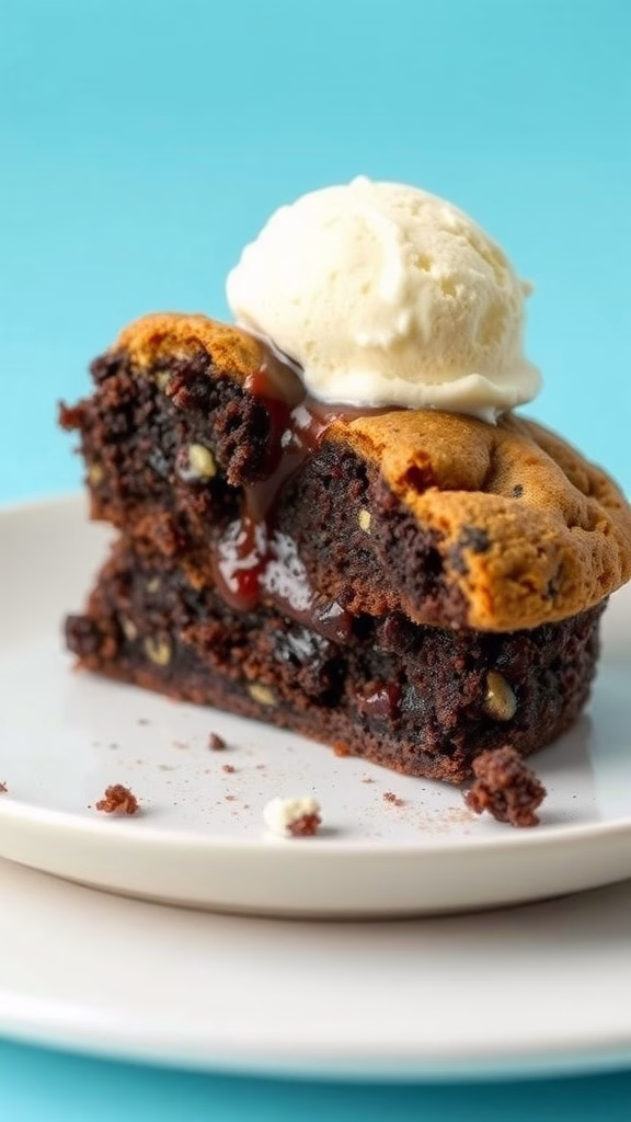A delicious hybrid dessert combining brownie and cookie layers.