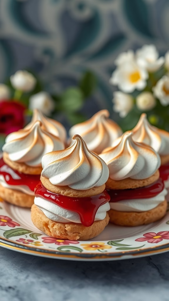 Chilenitos with Merengue on a decorative plate