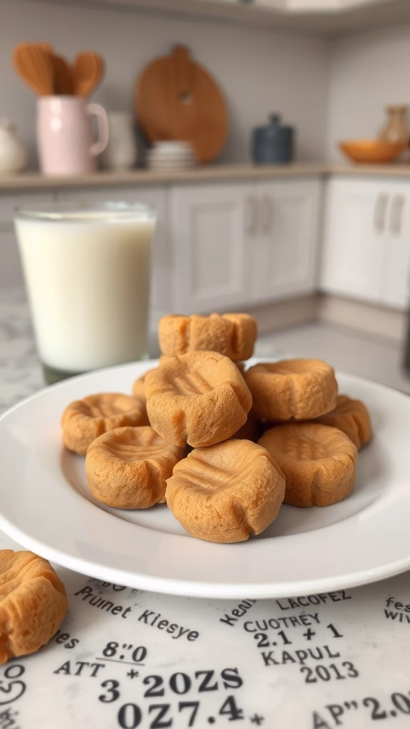 Plate of peanut butter mini cookies, perfect for little hands.