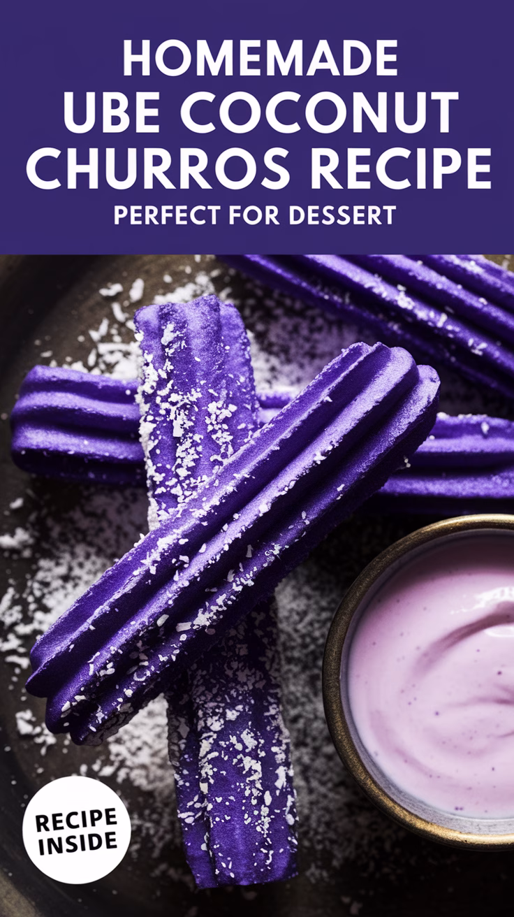 Homemade Ube Coconut Churros Recipe Perfect for Dessert png