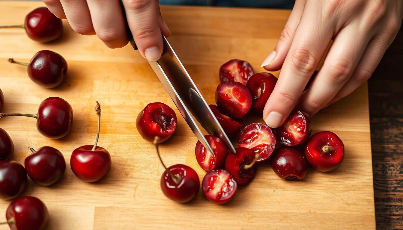 preparing cherries preparing cherries
