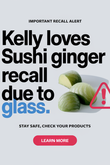 Kelly Loves Sushi Ginger Recall Due to Glass