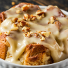 Best Cinnamon Roll Bread Pudding Recipe with Cream Cheese Glaze