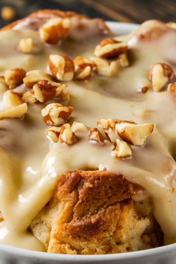 Best Cinnamon Roll Bread Pudding Recipe with Cream Cheese Glaze