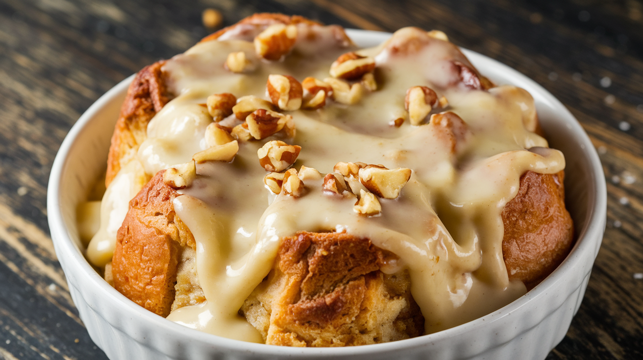 Best Cinnamon Roll Bread Pudding Recipe with Cream Cheese Glaze