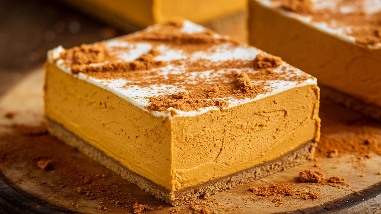 Easy Pumpkin Cheesecake Bar Recipe with Graham Cracker Crust