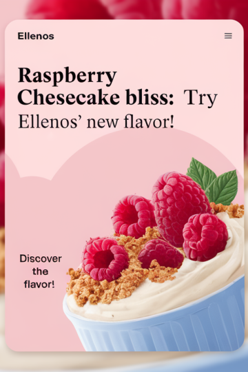 Ellenos Yogurt’s New Raspberry Cheesecake Flavor