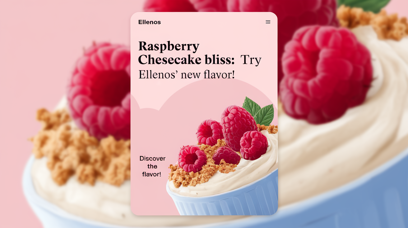 Ellenos Yogurt’s New Raspberry Cheesecake Flavor