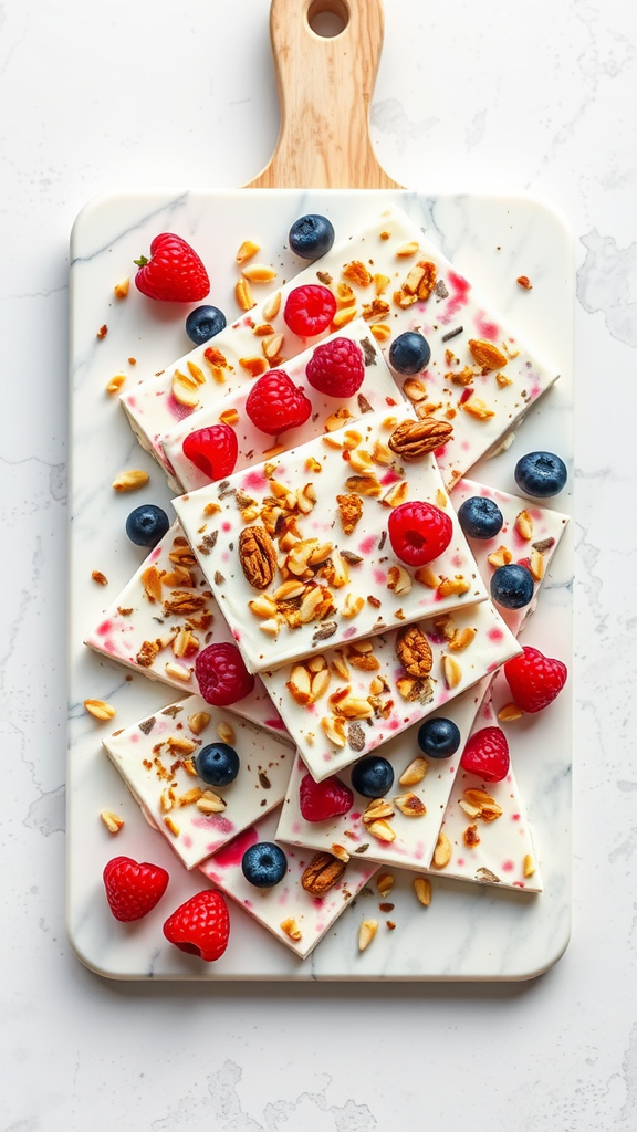 Frozen Yogurt Bark with Nuts and Berries