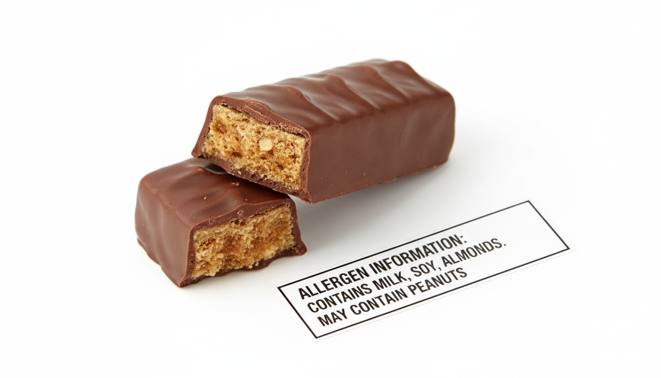 Heath Bar ingredients label closeup