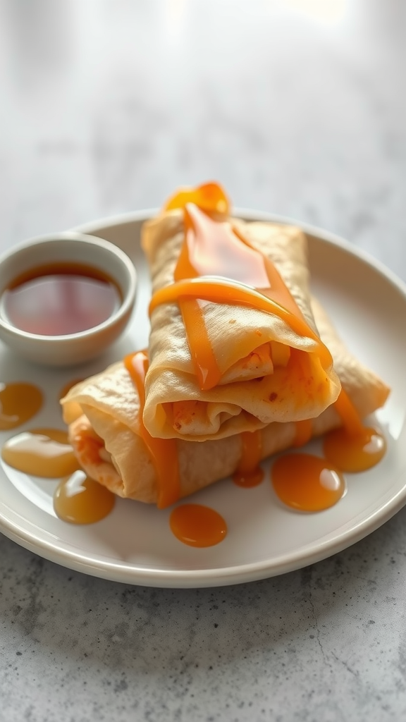 Turon: Sweet Fried Banana Rolls drizzled with caramel sauce