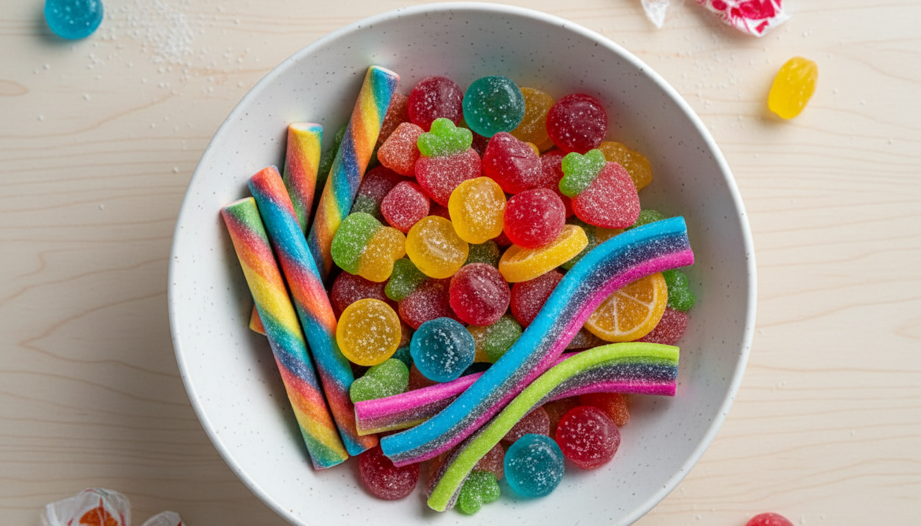 Assorted vegan candy options