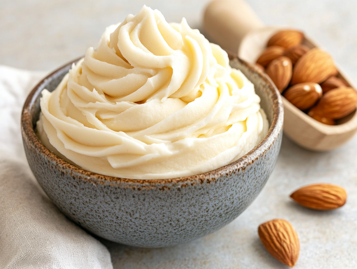 warkitten a close up of a bowl of almond buttercream frostin dd65b431 185c 4d18 99ab a4401de69f09 2 93304ab1dc542cae5549